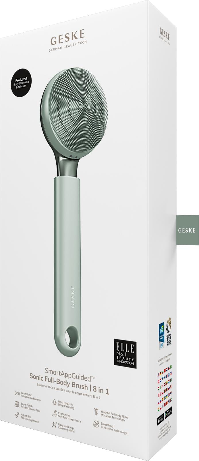 Фото товару: Ультразвукова щітка для всього тіла GESKE Sonic Full-Body Brush&Intensive Exfoliator 8в1 green № 7