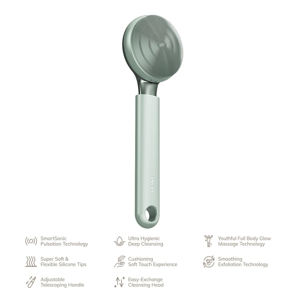 Фото товару: Ультразвукова щітка для всього тіла GESKE Sonic Full-Body Brush&Intensive Exfoliator 8в1 green № 1
