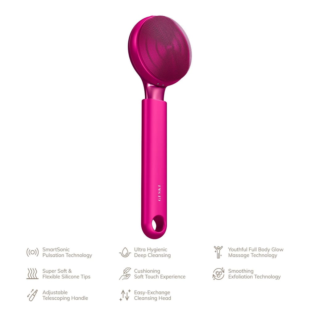 Фото товару: Ультразвукова щітка для всього тіла GESKE Sonic Full-Body Brush&Intensive Exfoliator 8в1 magenta № 1