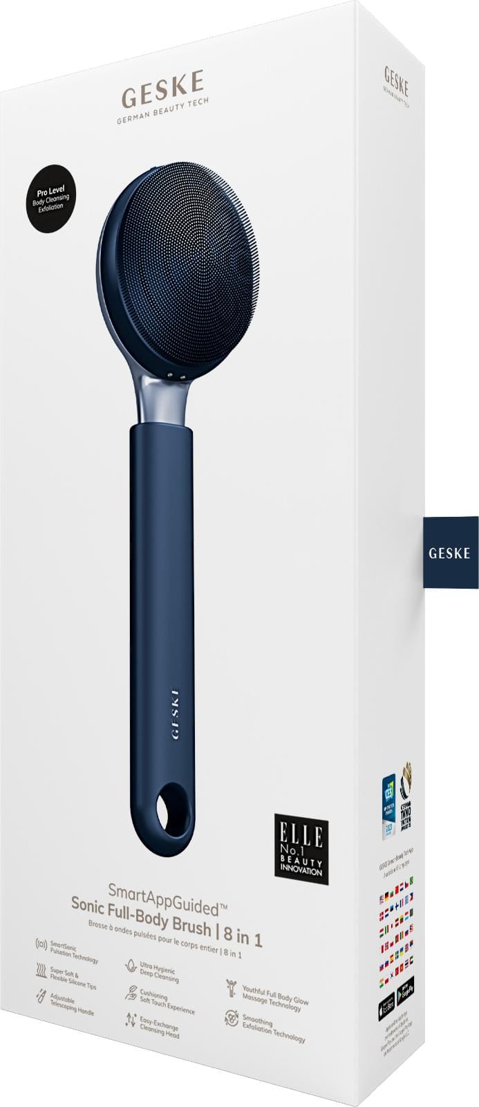 Фото товару: Ультразвукова щітка для всього тіла GESKE Sonic Full-Body Brush&Intensive Exfoliator 8в1 midnight № 7