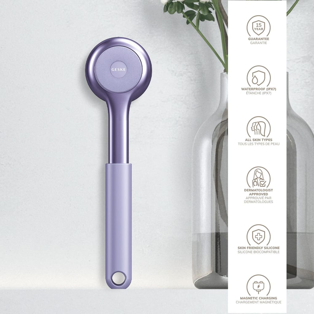 Фото товару: Ультразвукова щітка для всього тіла GESKE Sonic Full-Body Brush&Intensive Exfoliator 8в1 purple № 2