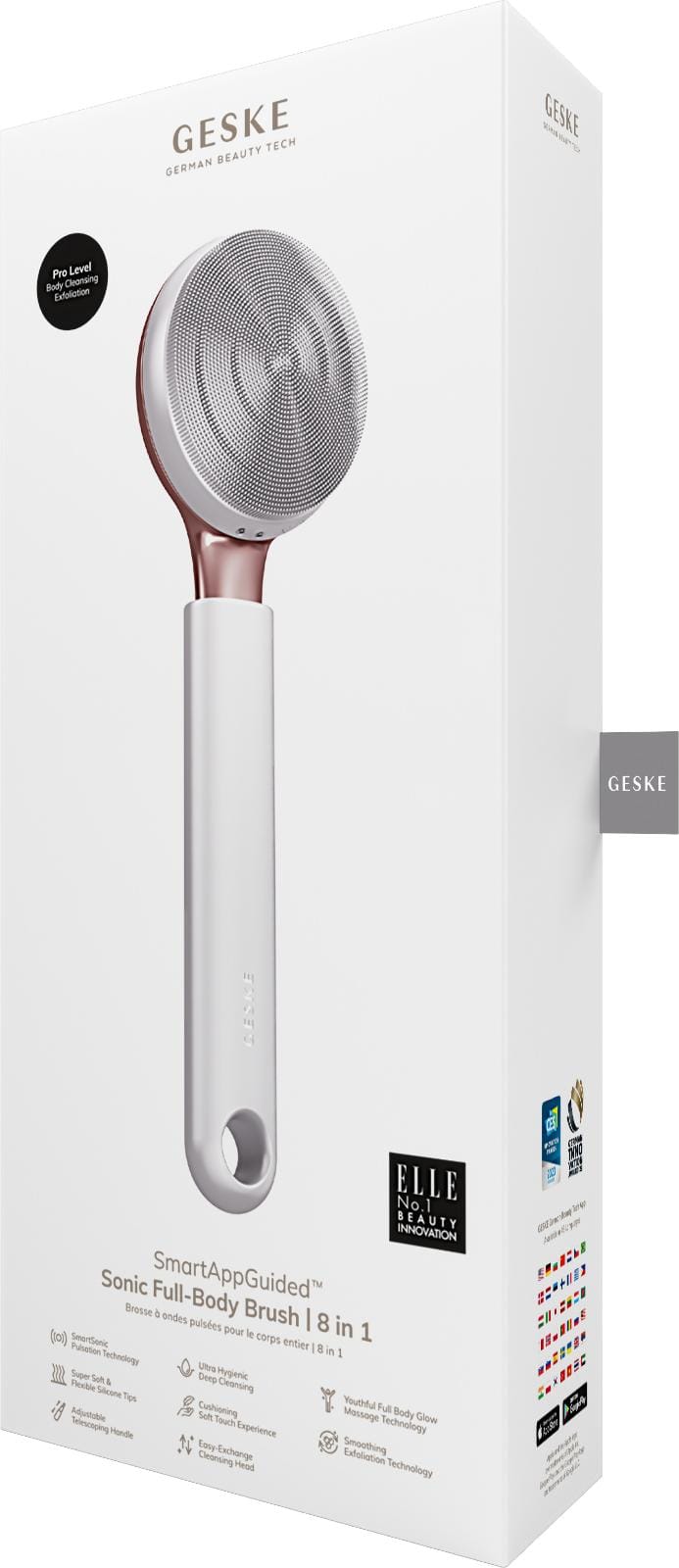 Фото товару: Ультразвукова щітка для всього тіла GESKE Sonic Full-Body Brush&Intensive Exfoliator 8в1 starlight № 7