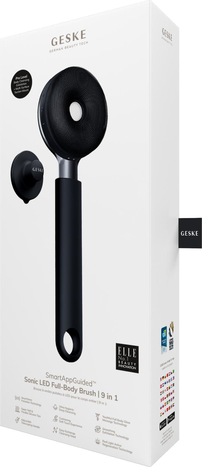 Фото товару: Звукова світлодіодна щітка для всього тіла GESKE Sonic LED Full-Body Brush&Intensive Exfoliator 9в1 black № 7