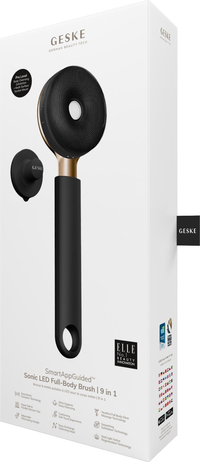 Фото товару: Звукова світлодіодна щітка для всього тіла GESKE Sonic LED Full-Body Brush&Intensive Exfoliator 9в1 gray № 7