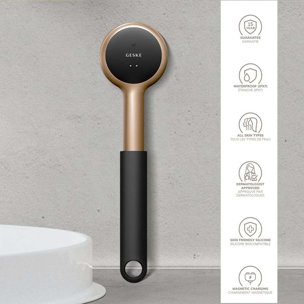 Фото товару: Звукова світлодіодна щітка для всього тіла GESKE Sonic LED Full-Body Brush&Intensive Exfoliator 9в1 gray № 2