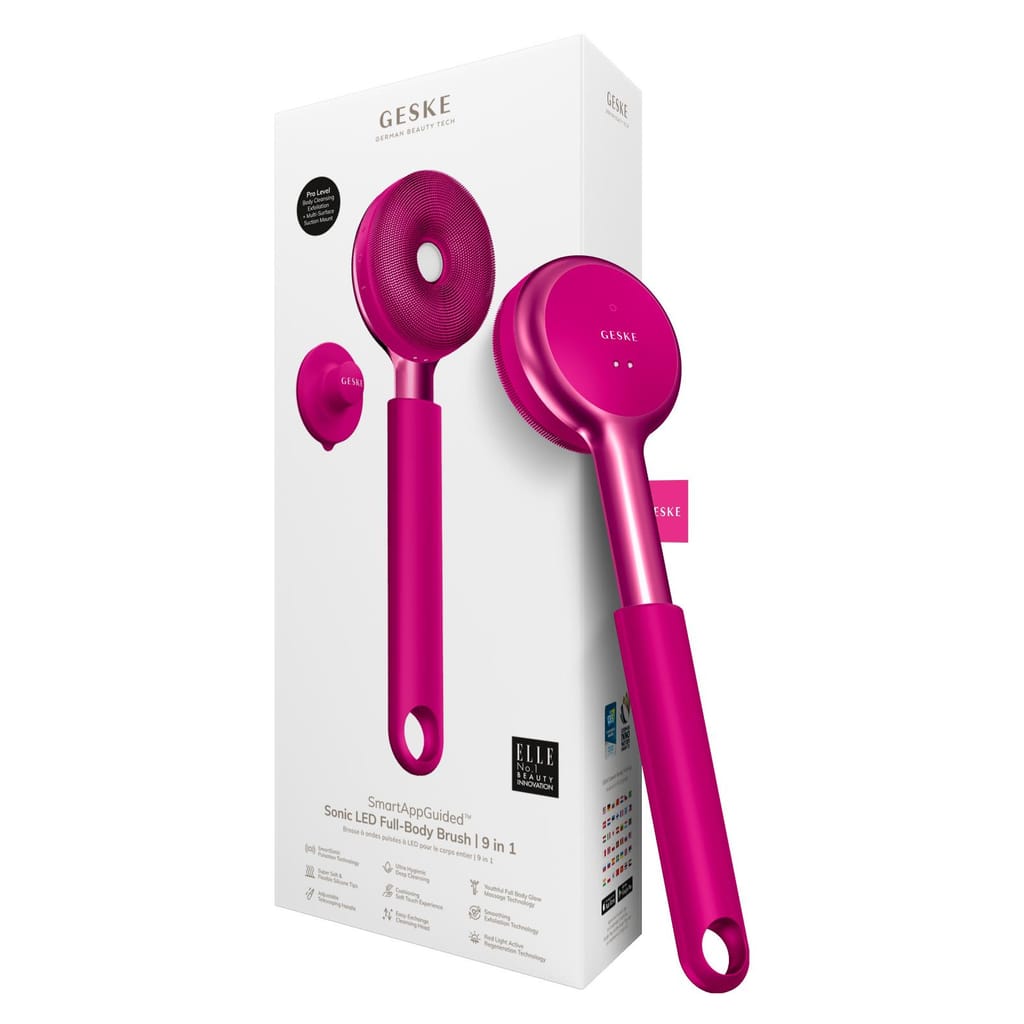 Фото товару: Звукова світлодіодна щітка для всього тіла GESKE Sonic LED Full-Body Brush&Intensive Exfoliator 9в1 magenta № 0