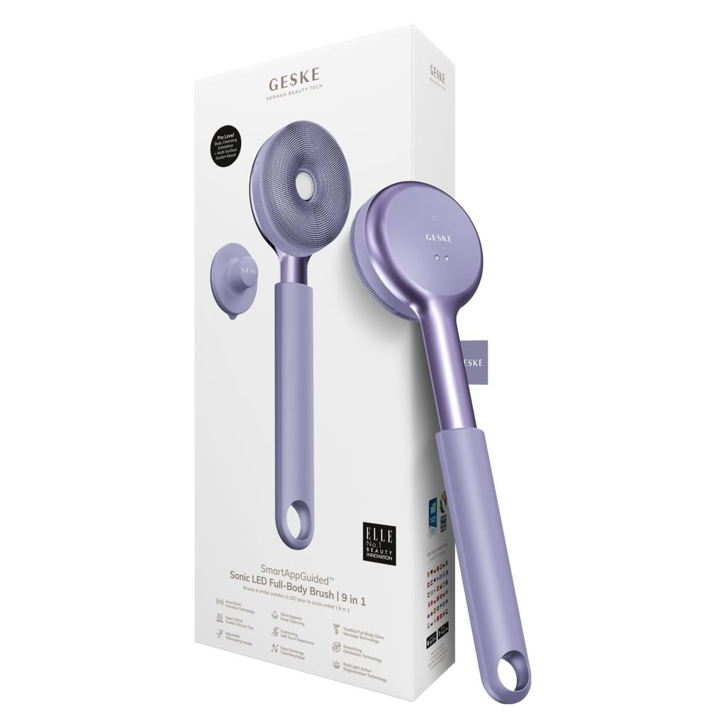 Фото товару: Звукова світлодіодна щітка для всього тіла GESKE Sonic LED Full-Body Brush&Intensive Exfoliator 9в1 purple № 0