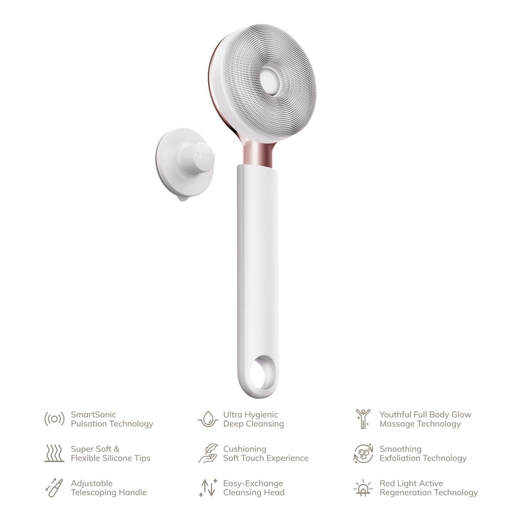 Фото товару: Звукова світлодіодна щітка для всього тіла GESKE Sonic LED Full-Body Brush&Intensive Exfoliator 9в1 starlight № 1