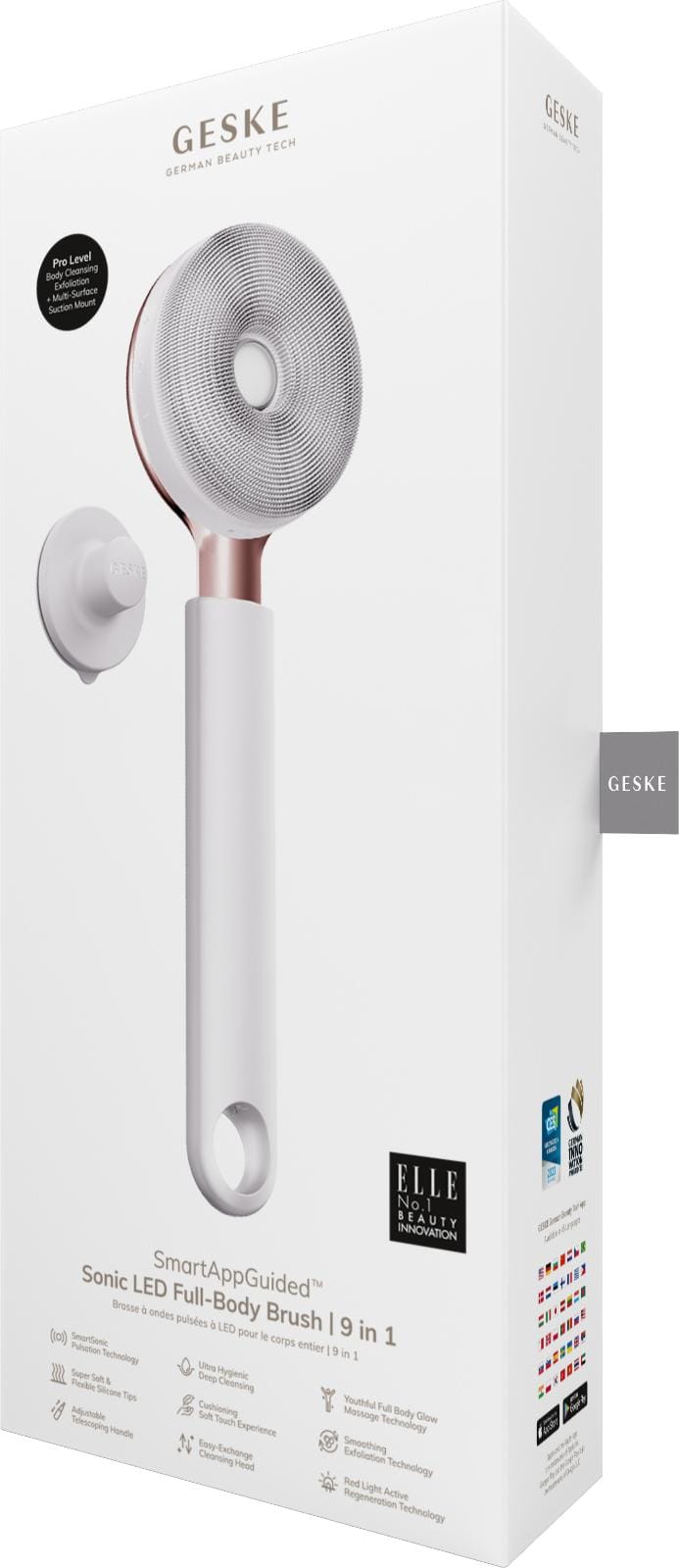 Фото товару: Звукова світлодіодна щітка для всього тіла GESKE Sonic LED Full-Body Brush&Intensive Exfoliator 9в1 starlight № 7